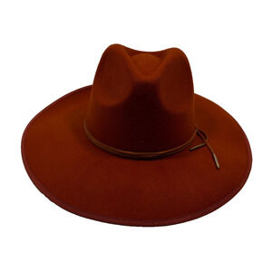 Hadley Wren Women's Faye Wool Panama Hat Rust NWT 13”Wide NEW Fall Fashion